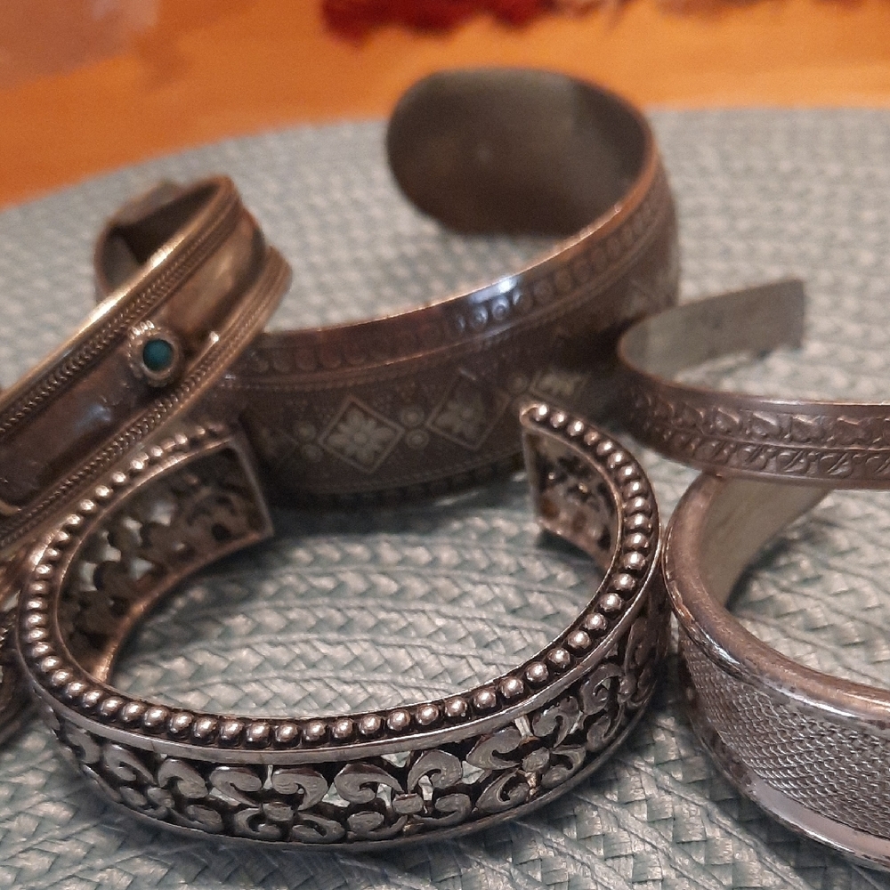 Set of Silver-Tone Cuff Bracelets - Picture 4 of 7